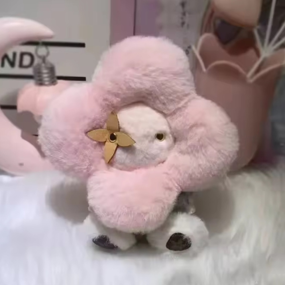 Pink Flower Charm Keychain - Picture 3 of 5